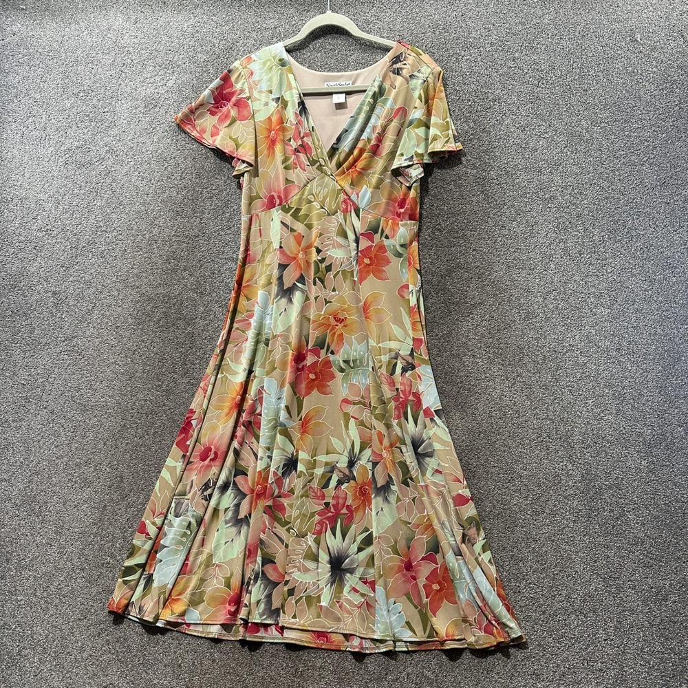 NorthStyle Maxi Dress Womens Medium Floral V Neck Flutter Sleeve Multicolor USA